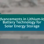 Advancements in Lithium-Ion Battery Technology for Solar Energy Storage