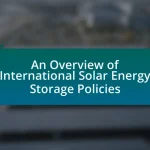 An Overview of International Solar Energy Storage Policies