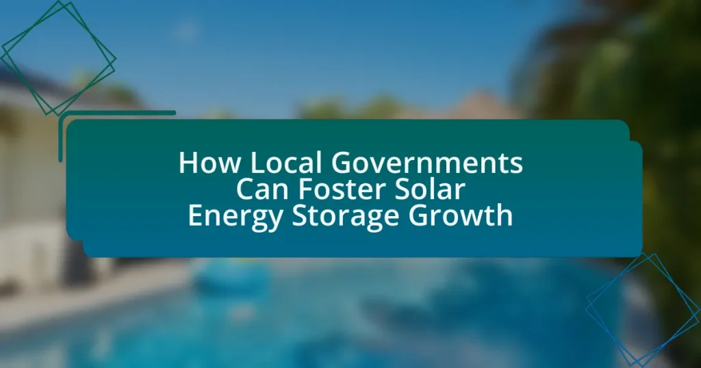 How Local Governments Can Foster Solar Energy Storage Growth
