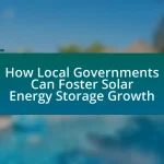 How Local Governments Can Foster Solar Energy Storage Growth
