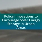 Policy Innovations to Encourage Solar Energy Storage in Urban Areas