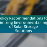Policy Recommendations for Minimizing Environmental Impact of Solar Storage Solutions