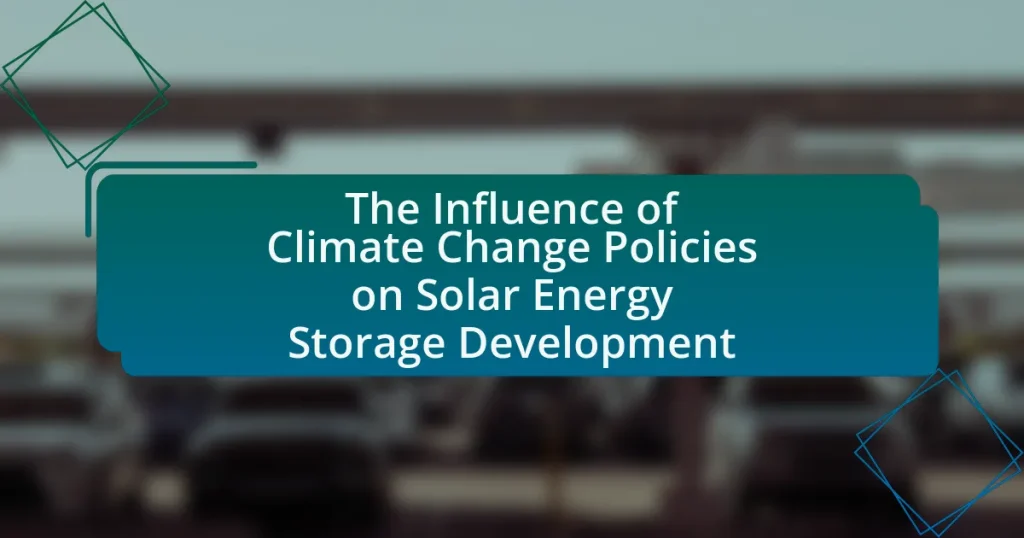The Influence of Climate Change Policies on Solar Energy Storage Development
