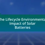 The Lifecycle Environmental Impact of Solar Batteries