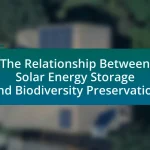 The Relationship Between Solar Energy Storage and Biodiversity Preservation