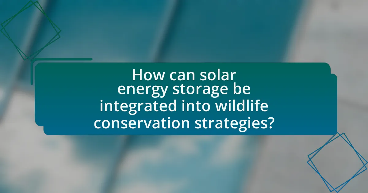 How can solar energy storage be integrated into wildlife conservation strategies?
