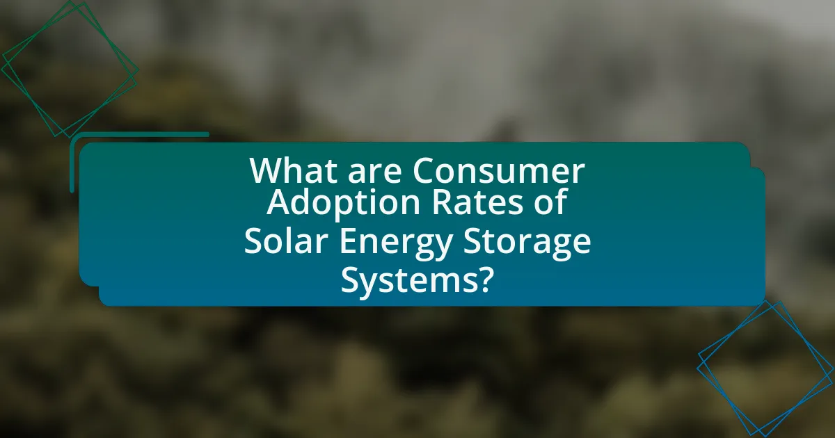 What are Consumer Adoption Rates of Solar Energy Storage Systems?