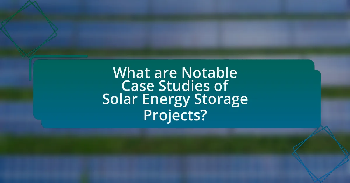 What are Notable Case Studies of Solar Energy Storage Projects?