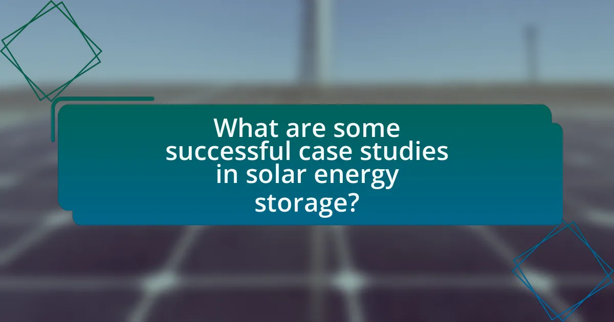 What are some successful case studies in solar energy storage?