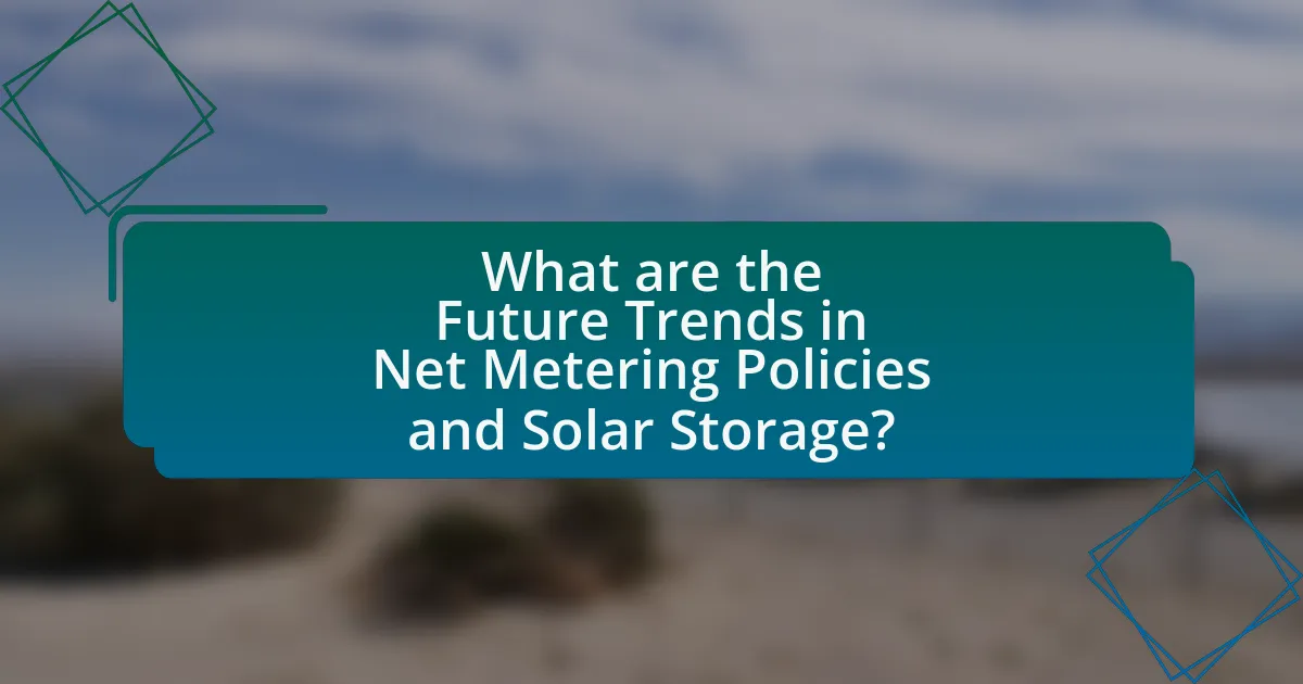What are the Future Trends in Net Metering Policies and Solar Storage?