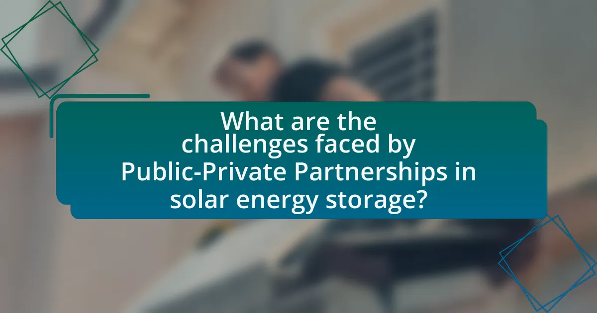 What are the challenges faced by Public-Private Partnerships in solar energy storage?