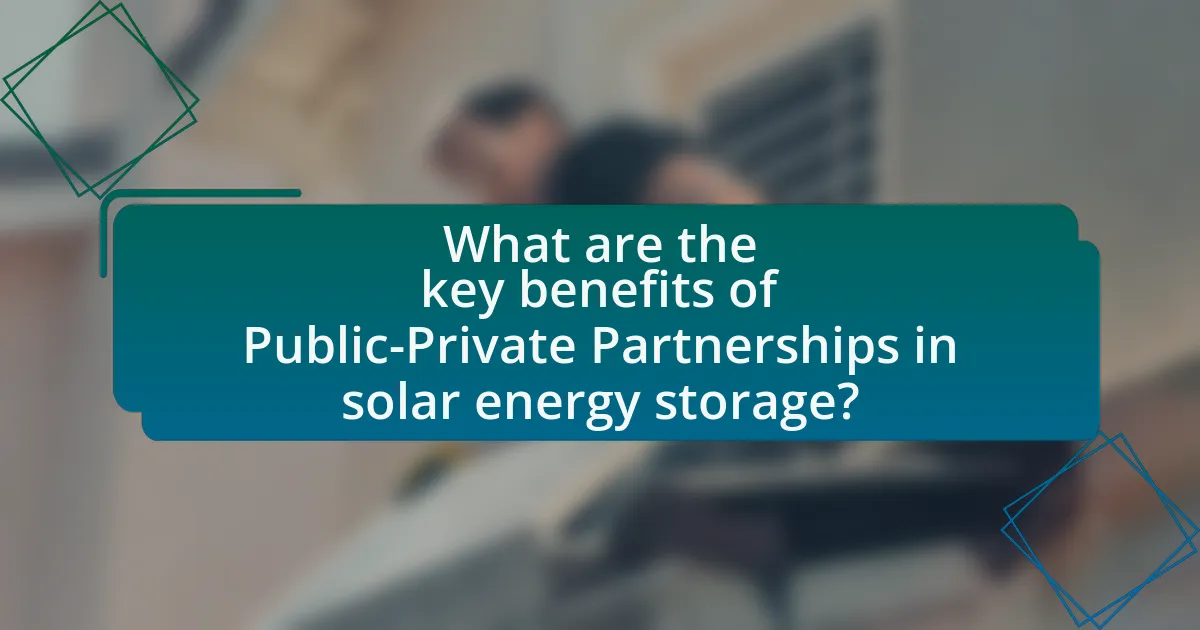 What are the key benefits of Public-Private Partnerships in solar energy storage?