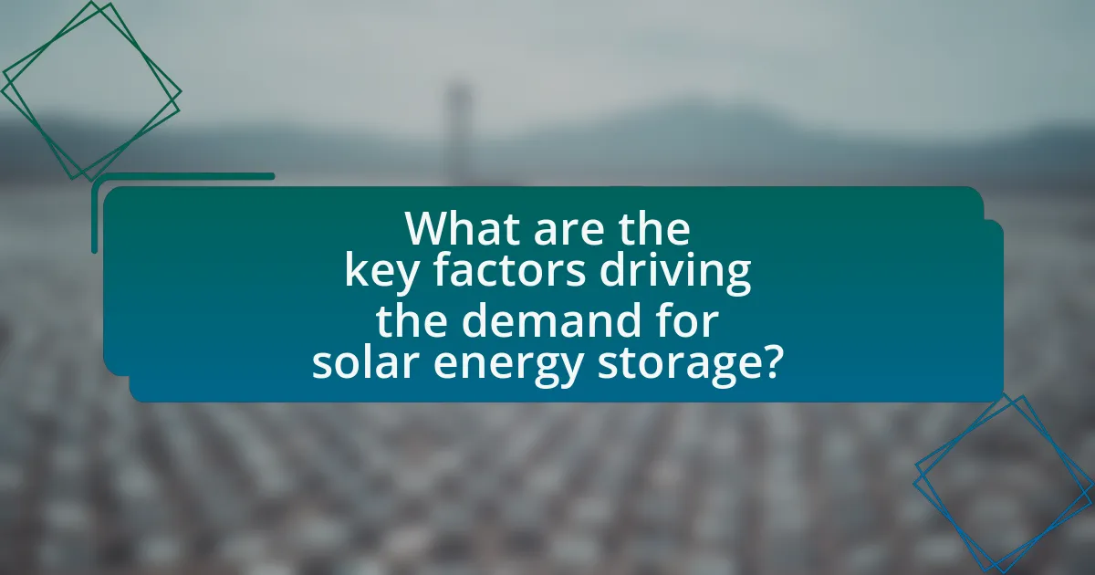 What are the key factors driving the demand for solar energy storage?