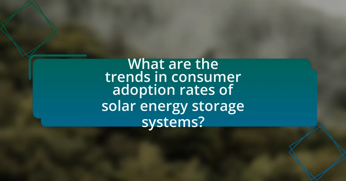 What are the trends in consumer adoption rates of solar energy storage systems?