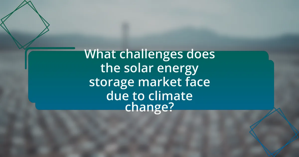 What challenges does the solar energy storage market face due to climate change?