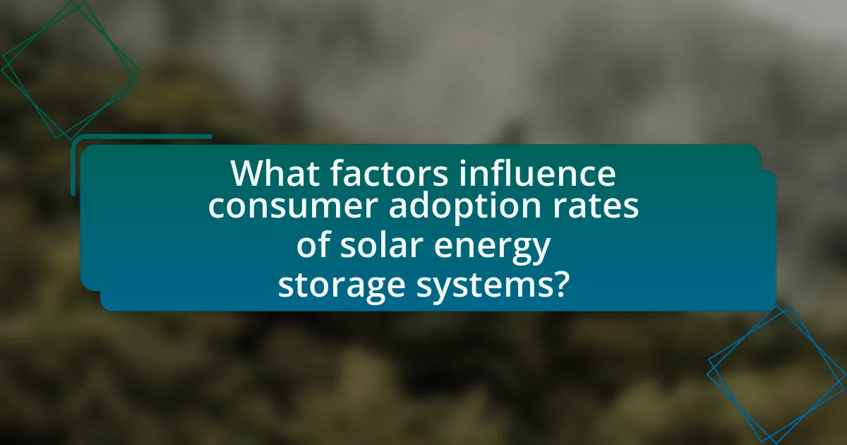 What factors influence consumer adoption rates of solar energy storage systems?