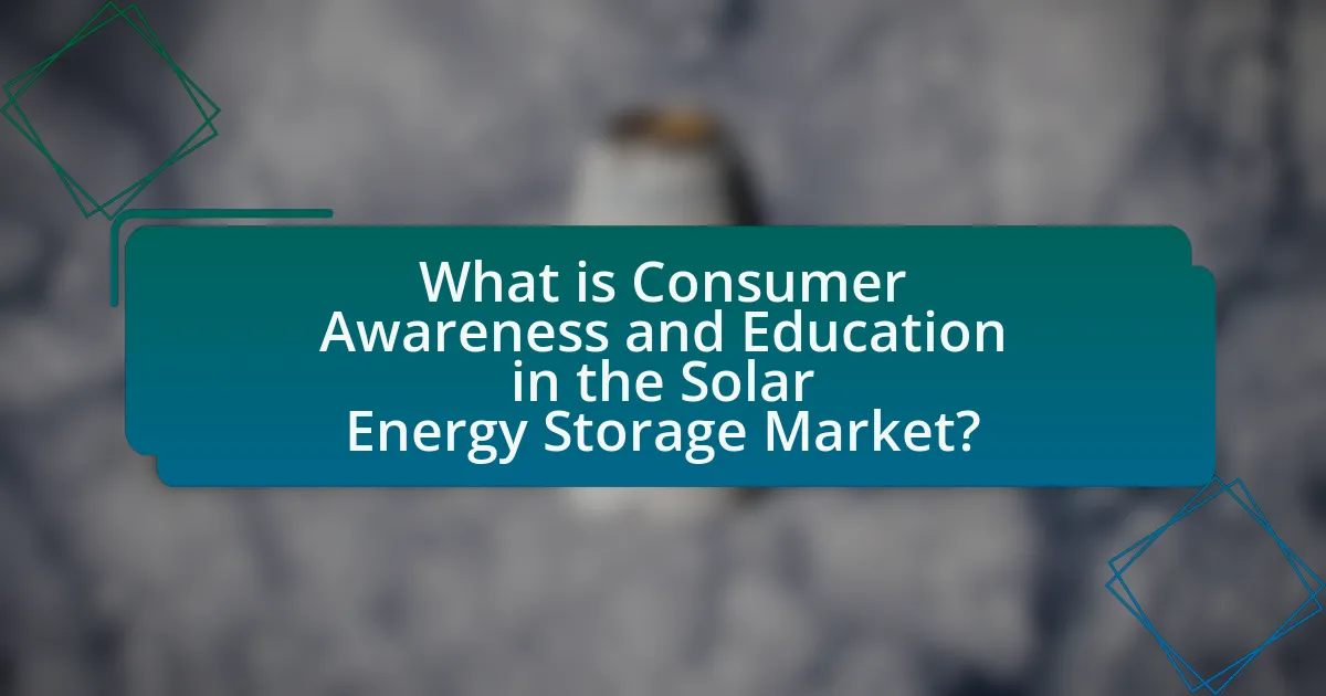 What is Consumer Awareness and Education in the Solar Energy Storage Market?