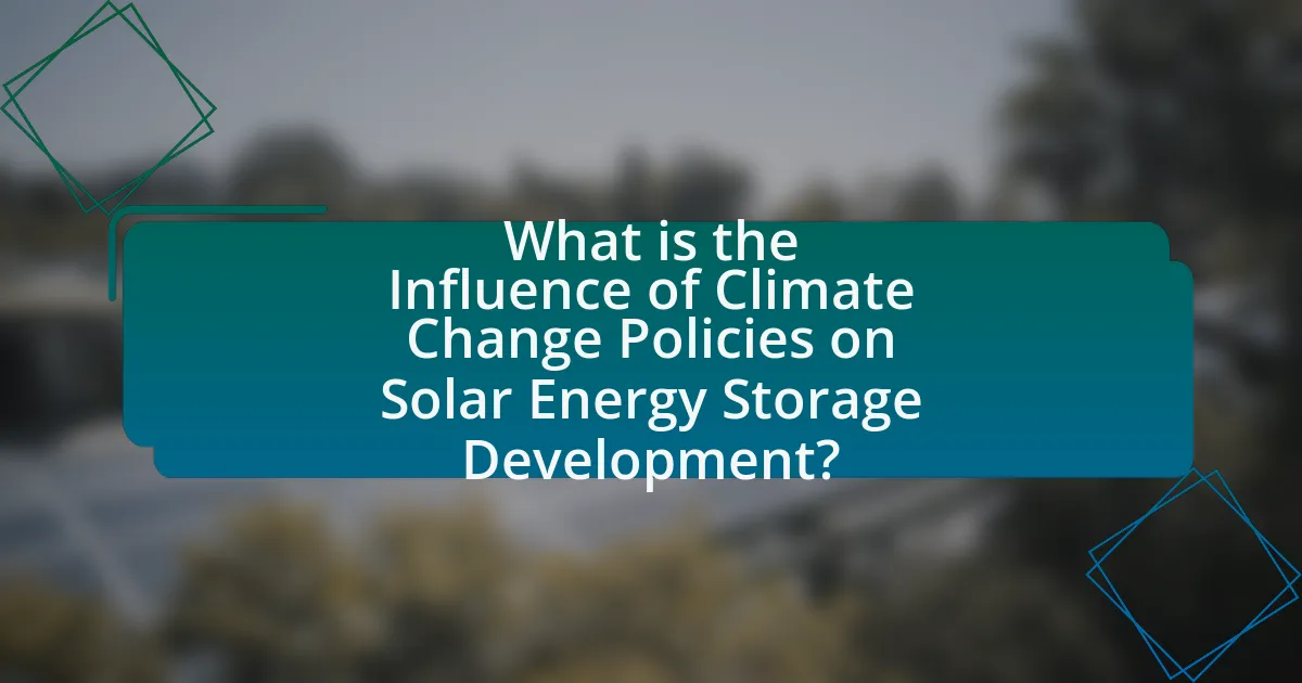 What is the Influence of Climate Change Policies on Solar Energy Storage Development?