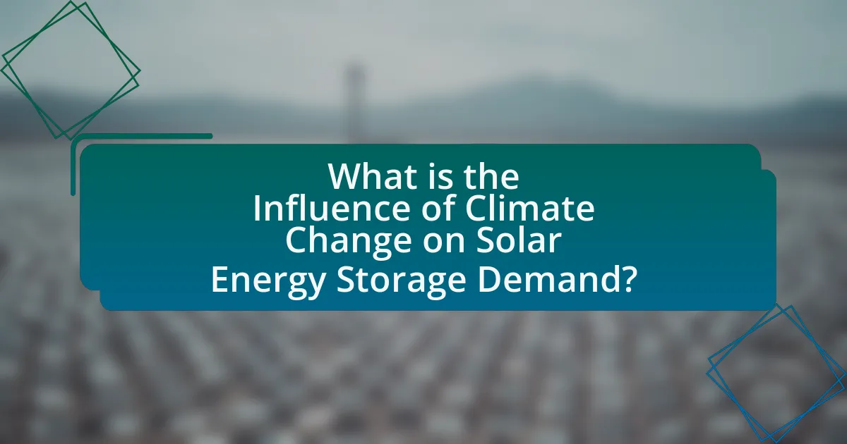 What is the Influence of Climate Change on Solar Energy Storage Demand?