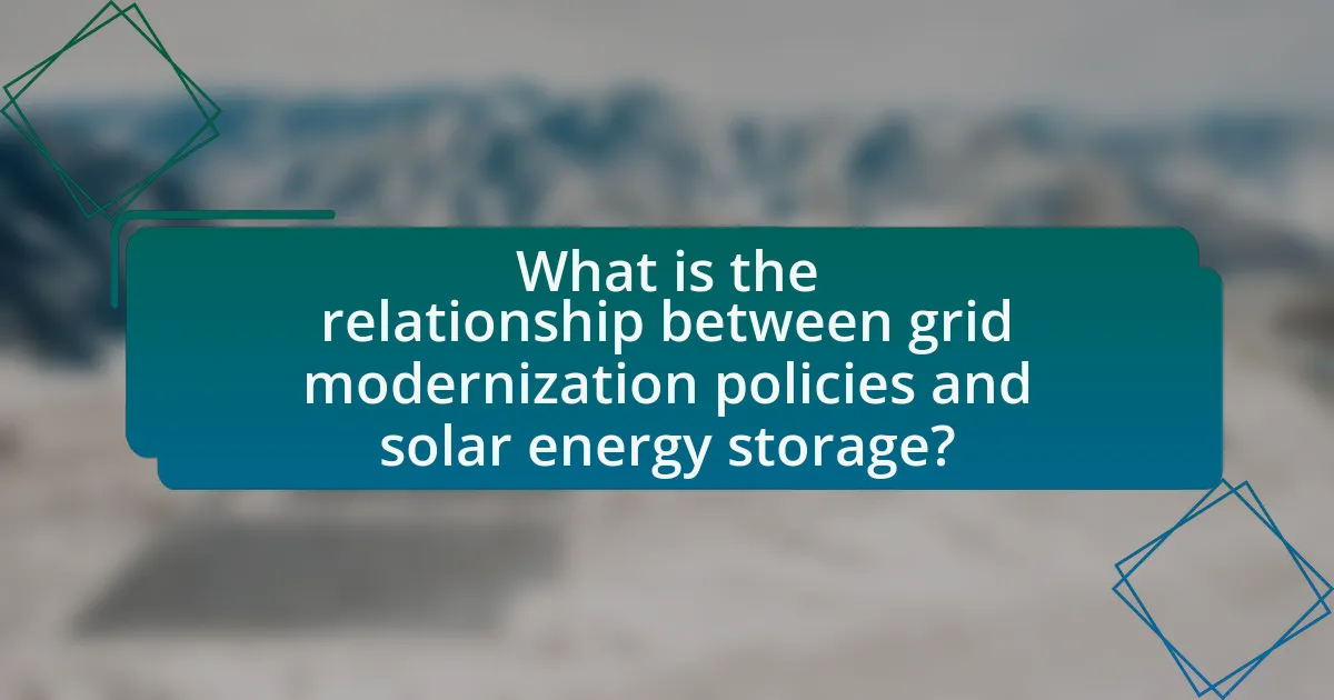 What is the relationship between grid modernization policies and solar energy storage?